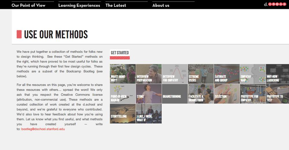  Screenshot from:&nbsp; http://dschool.stanford.edu/use-our-methods/ 